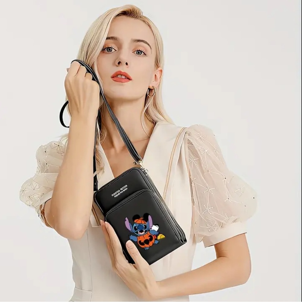 Black Crossbody Bag with Cartoon Design - Picture 6 of 7